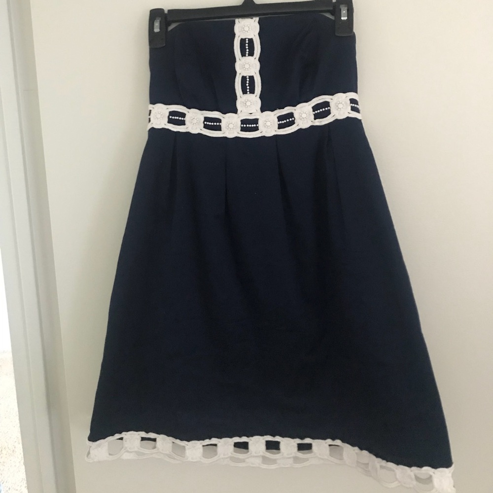 NWOT Lilly Pulitzer Navy Strapless Dress!!